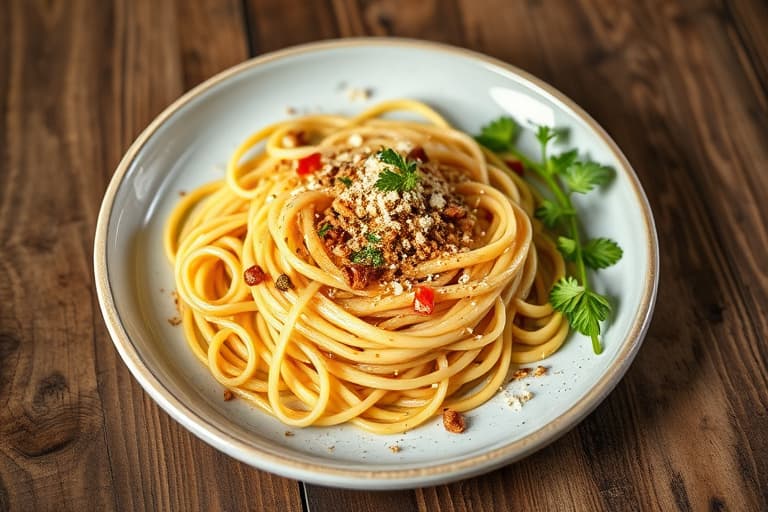 Høstpasta med grønnkål og sveitsesalat