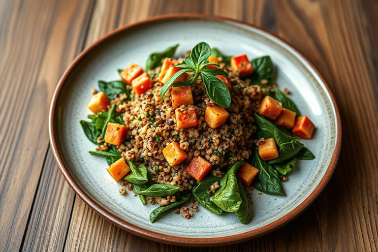 Granateinstekt med quinoa