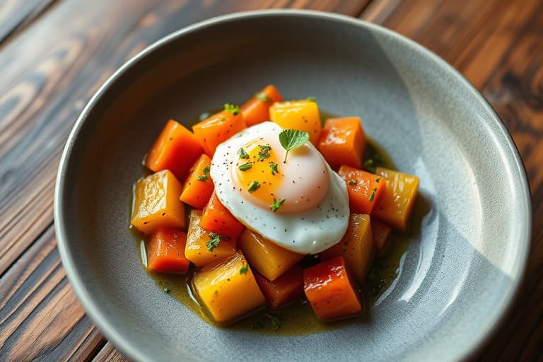 Bittermelon, squash og egg