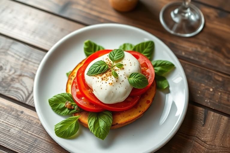 Open-Face Toasted Caprese
