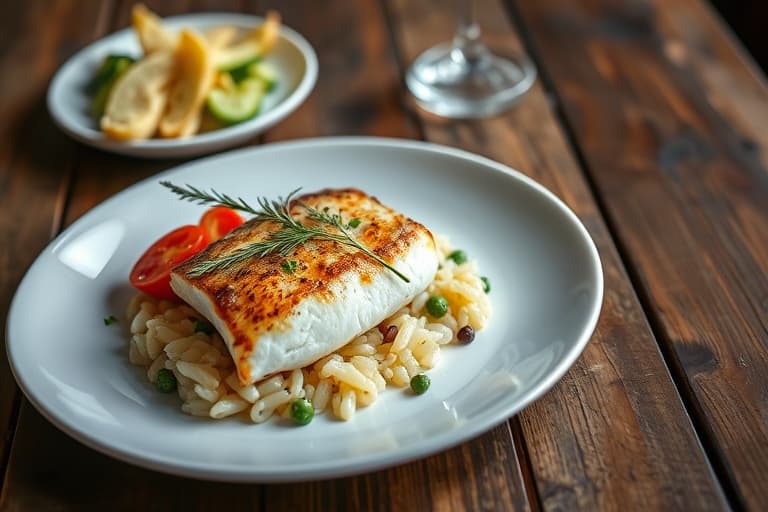 Hispansk tilapia og risbolle