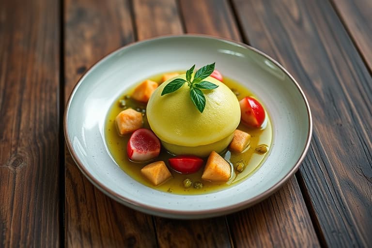 Grønn eplesorbet med pistasjnøtter