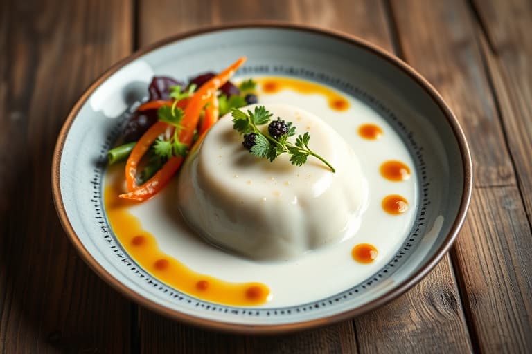 Japansk grønn te soyamelk blancmange