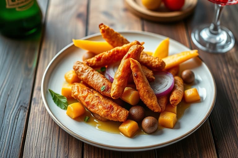 Dypfryste reker og ris-kroketter