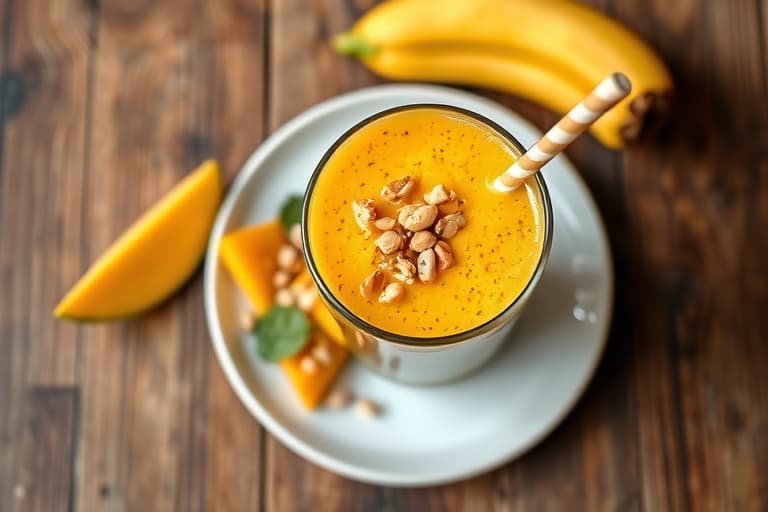 Mango Mayhem-peanuttsmør-smoothie