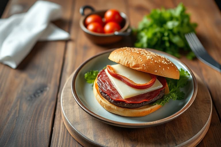 Salami Provolone-burger