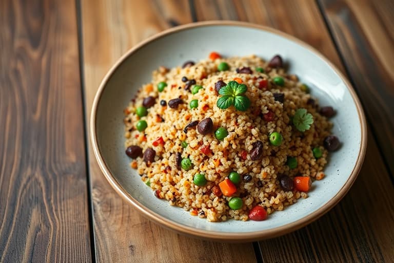 Smakfull vegetarisk quinoa
