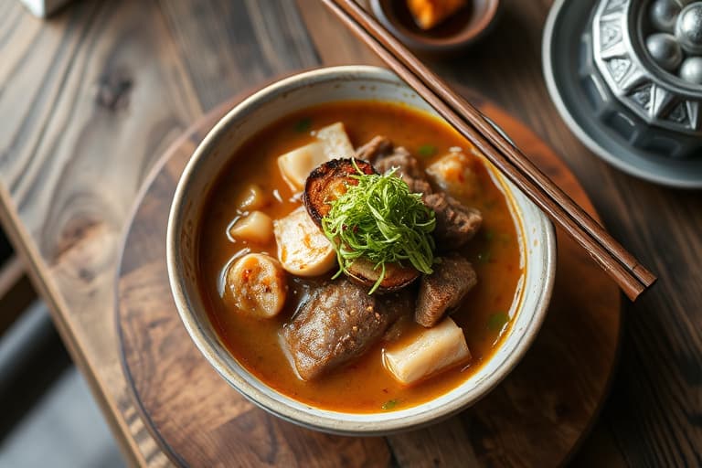 Koreansk sjømat- og tofusuppe (Soondubu Jjigae)