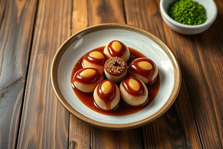 Sjokoladeglasert mochi-doughnuts