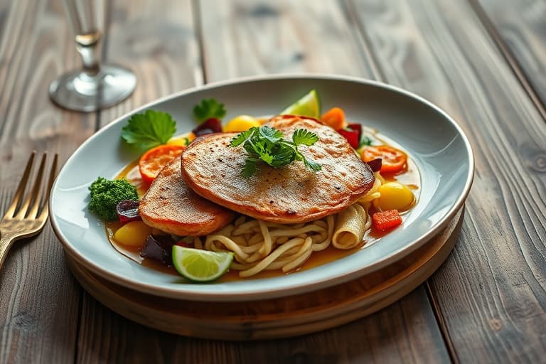 Delbar thailandsk kyllingflatbrød