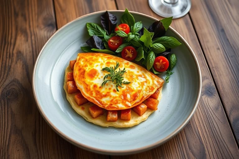 En enkel søtpotet-omelett