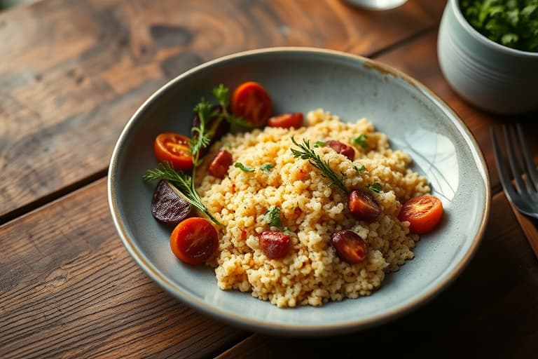 Couscous med ovnsbakte toskaninspirerte grønnsaker