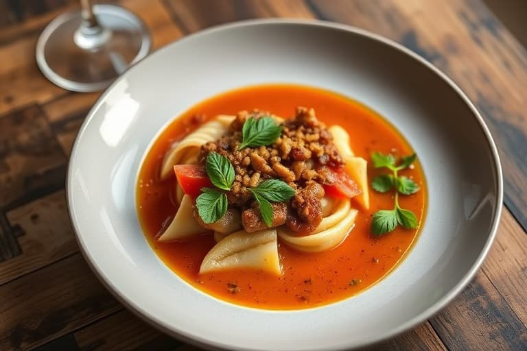 Italiensk rød linsesuppe med brunt ris