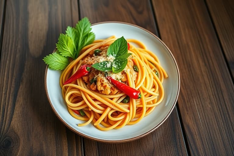 Hoy Lai Pad Nam Prik Pow (Kamskjell med chili- og basilikumpasta)