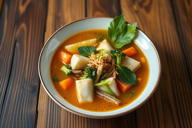 Thailandsk-indisk grønnsakssuppe