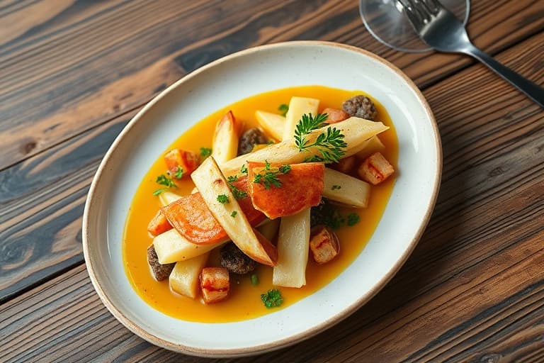 Kalv, gulrot og kastanjestuing