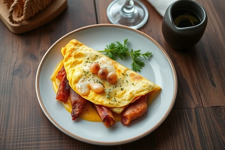 Asparges-, Gruyère- og estragonfritt omelett