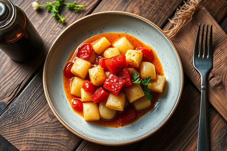 Sellerirot- og potetpuré med ovnsbakte jordskokk-"krutonger"