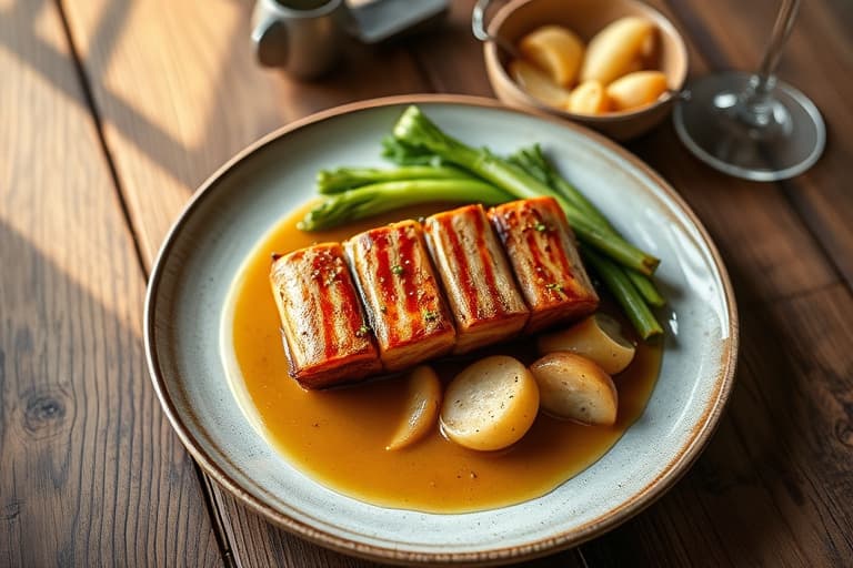 Bunnstykke av storfekjøtt med løksaus