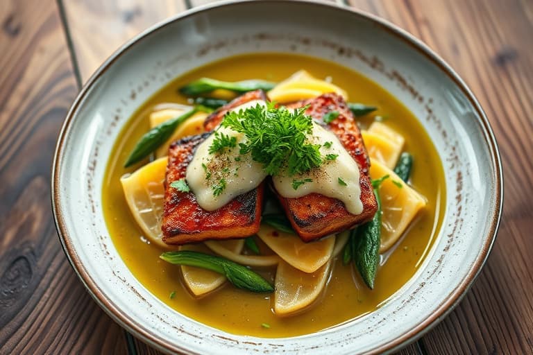 Grillet kveite med koriander- og hvitløksmør