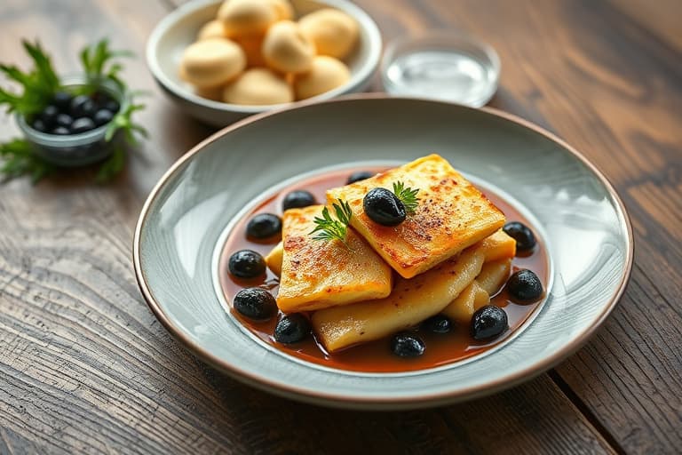 Røstede kyllinghøner fra Cornwall med smør av svarte oliven