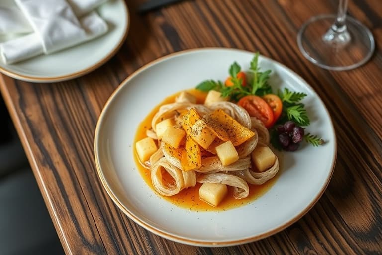 Sløyfer med erter, sitron og mynte