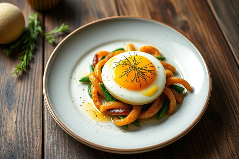 Fylte egg med geitost og dill