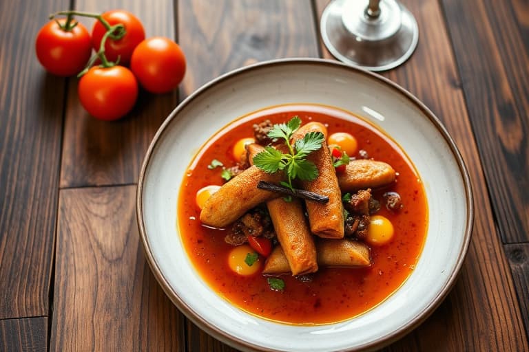 Chili-glaserte reker med tomatillo- og koriandersaus