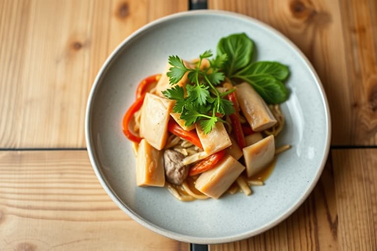 Stekt babybok choy med hvitløk