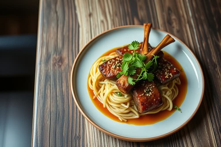 Soyasaus- og sesammarinerte korte ribber