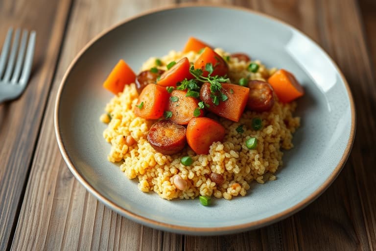 Couscous og Mograbiah med ovnsørkede tomater