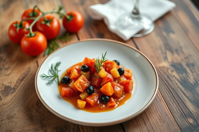 Tomat, oliven og kapers-kompott