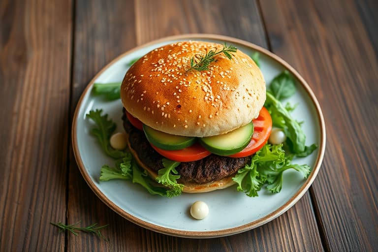 Avocado- og alfalfa-kyllingburger