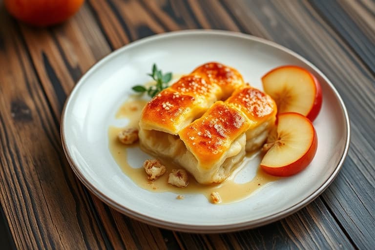 Golden Delicious-apple og cheddar-innbakte kaker med tørkede tranebær