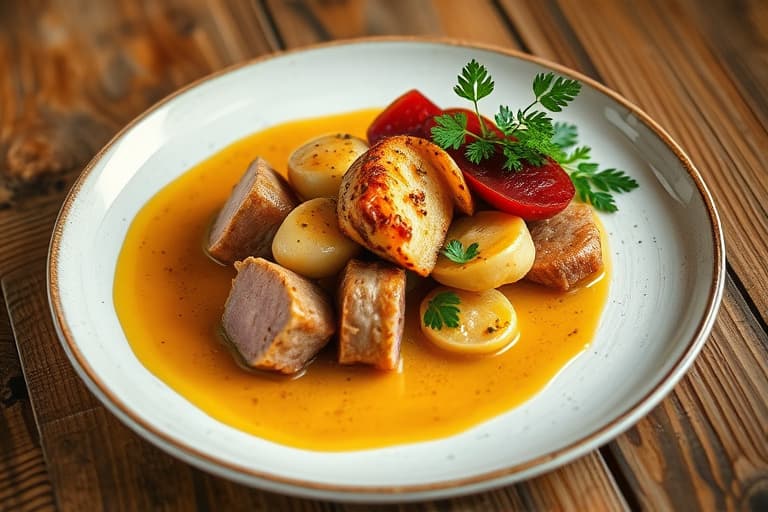 Havabbor med sveitserkål og ingefærkremsaus