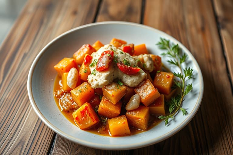 Knuste baby røde poteter med ancho-chili og tørket Jack-ost.