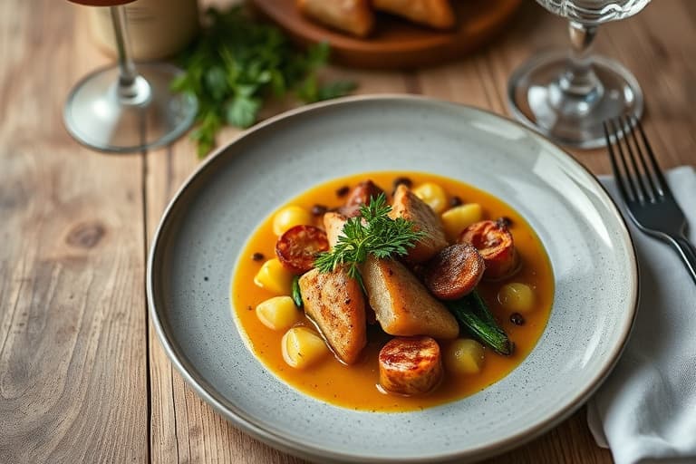 Brystet kylling med artisjokker og favabønner