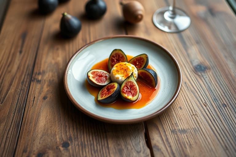 Fig, aprikos og bringebær brûlée