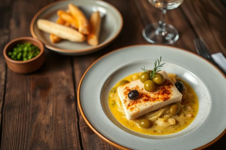 Brased kalveskanker med grønne oliven og kapers