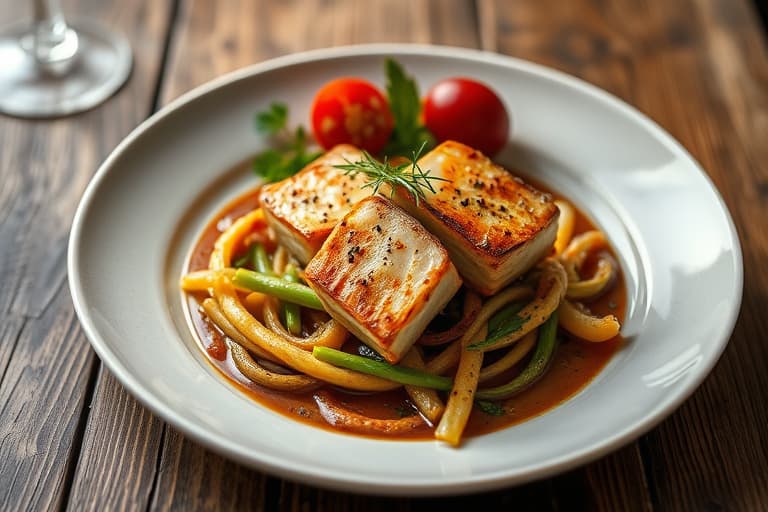 Grønne bønner med søt og sur rødløk