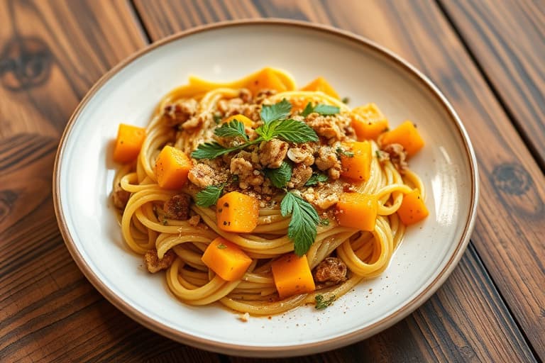 Butternut squash og salvie orzo