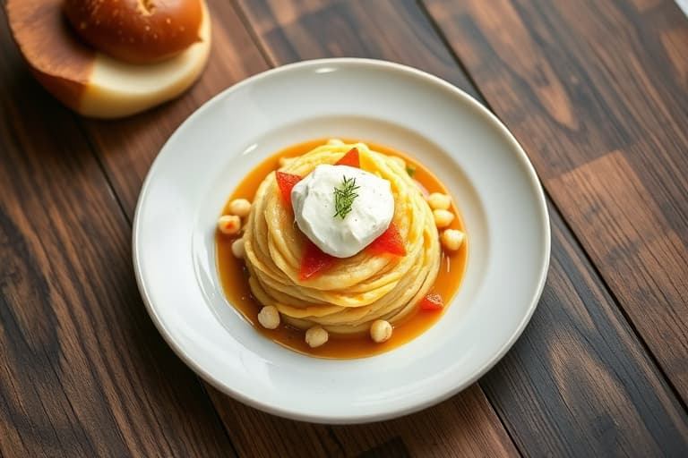 Kremet hvit polenta med sopp og mascarpone