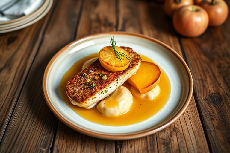 Kandisert fiken, hasselnøtt- og appelsinekake med portvinsaus