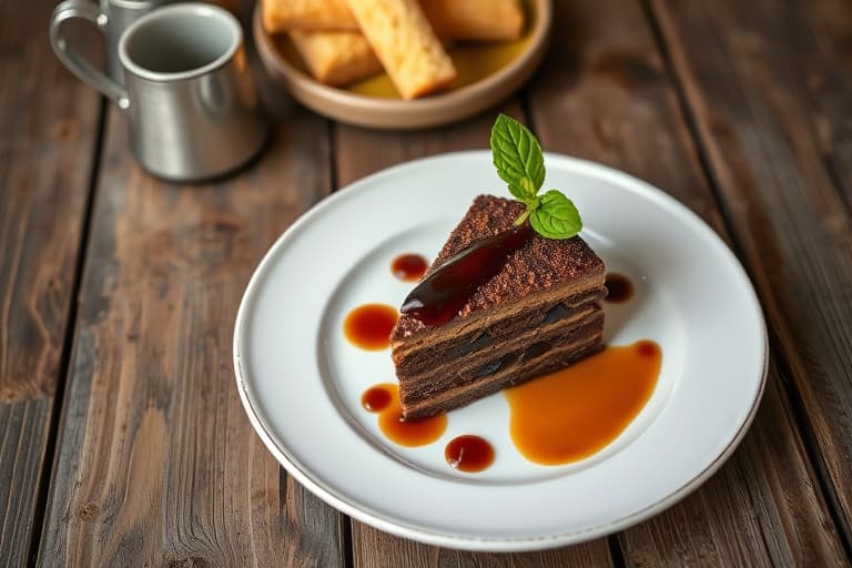 Varm sjokoladekake med kaffekrem Anglaise