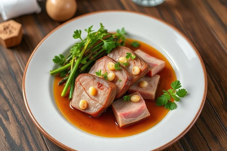 Soy-gyte svineribbe med gulrøtter og neper