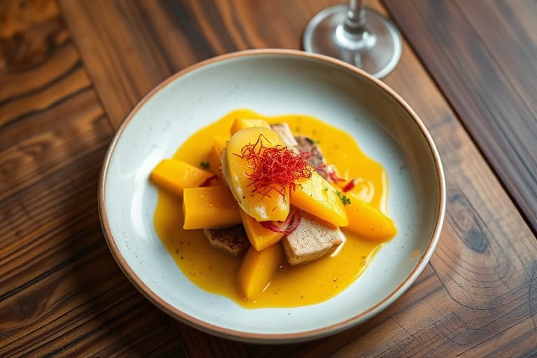 Honning- og mangosaus med mynte