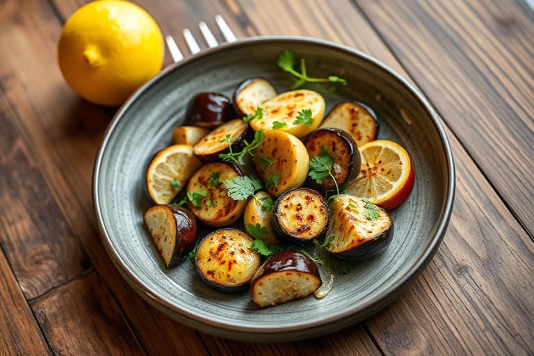 Eggplantsalat med persille og sitron