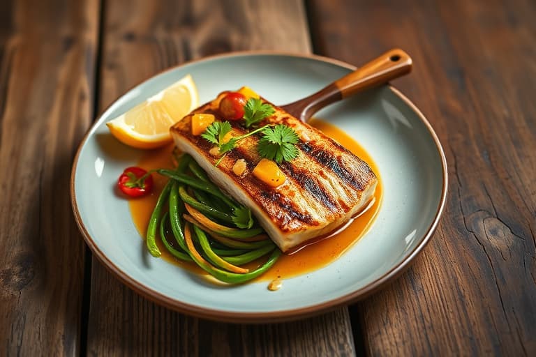 Bass satay med asparges