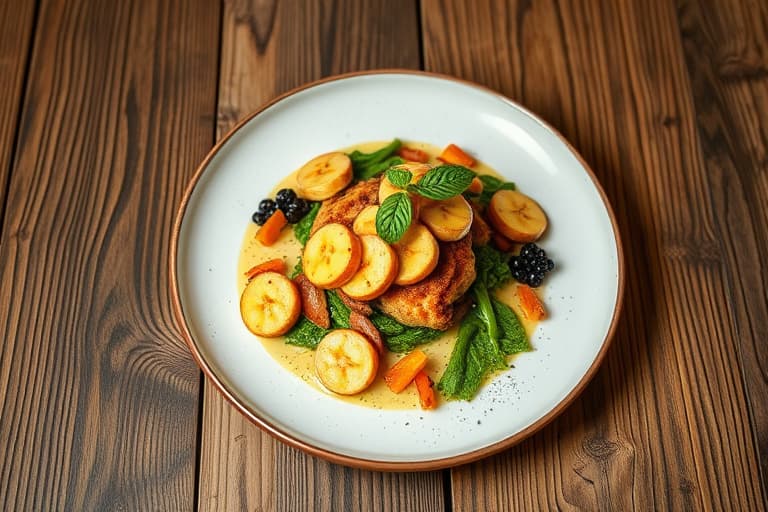 Grillet ananas og bananer med sitronmelisglasur