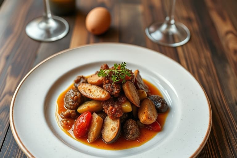 Pære, mandel og tørket-kirsebær Brown Betty